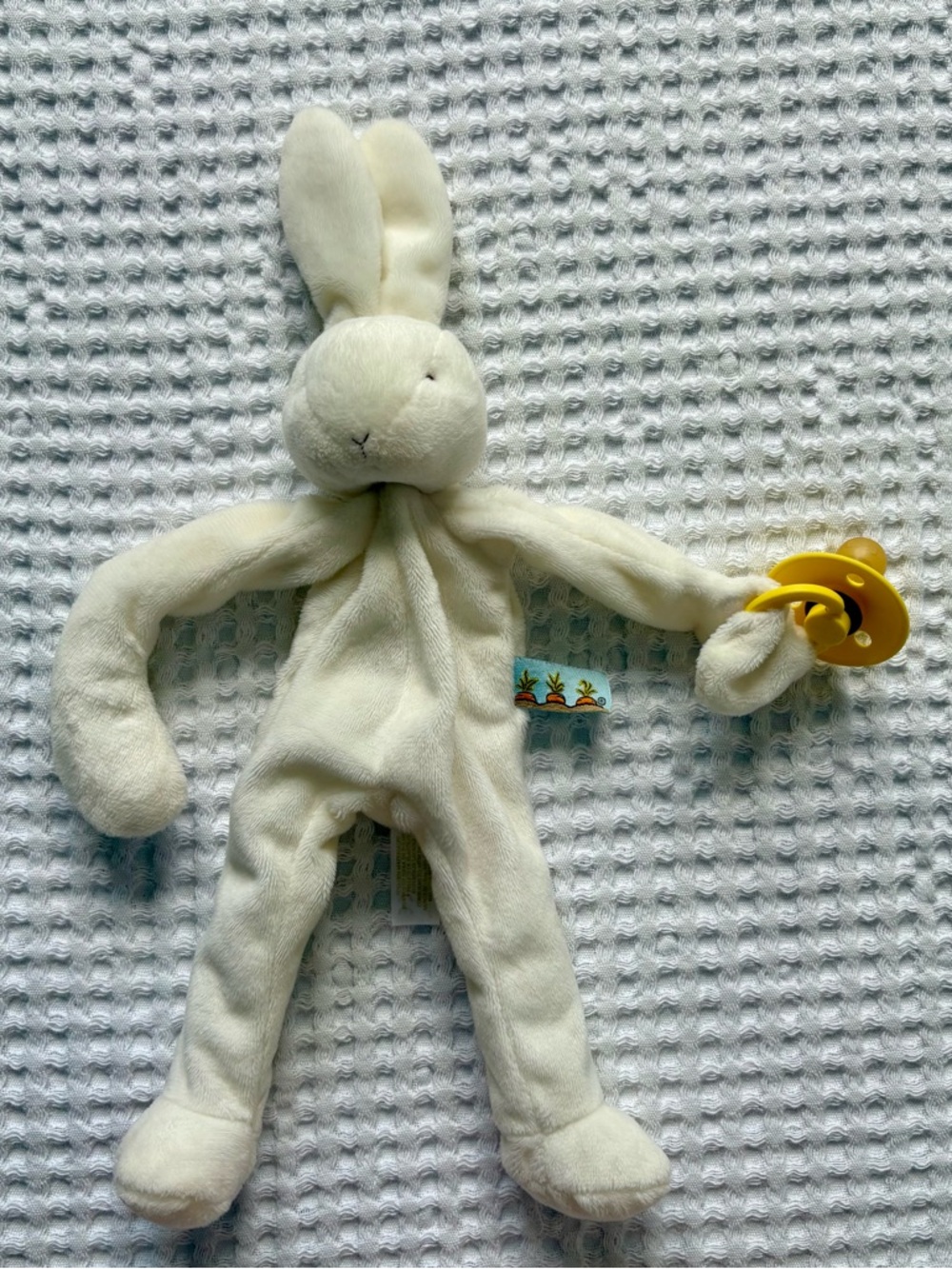 Bunnies By The Bay Bun Bun Silly Buddy Pacifier Holder White Bunny